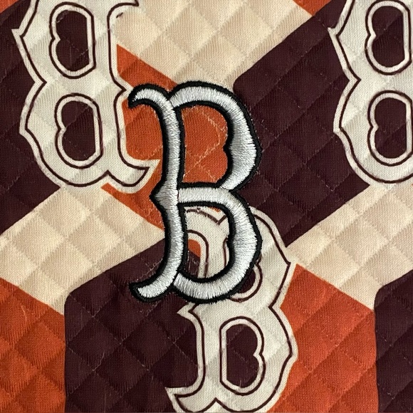 MLB Korea Boston Red Sox Sweatshirt Mens Medium Brown Rust Sweater Argyle Cube - Picture 7 of 8